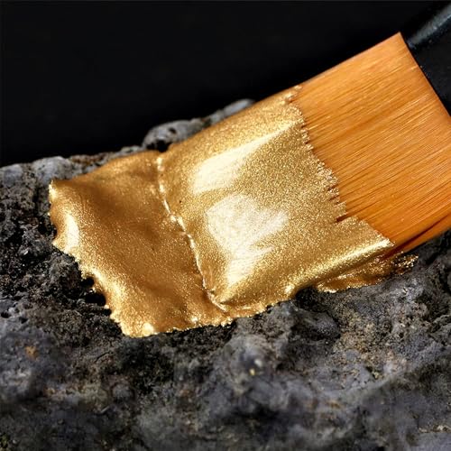 Viva Decor Maya Gold 250ml (Silber) - Metallic-Acrylfarbe für kreative Werke auf Holz, Glas und Porzellan. Stoßfest, wischfest und wetterfest für glänzende Metall- / Metallic Effekte