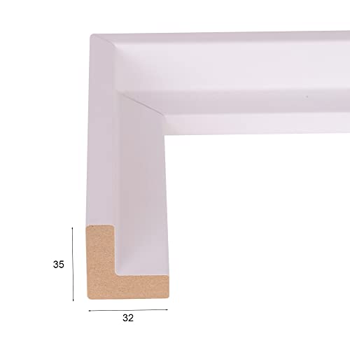 Rahmendesign24 Schattenfugenrahmen Oslo für Keilrahmenbilder und Leinwände 60x80 Weiß (matt) Schattenfuge