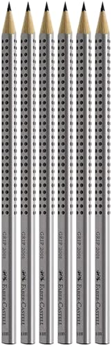 Faber-Castell Grip 2001 HB Bleistifte, 6-teilig, Silber