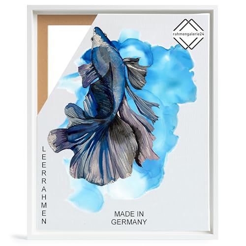 rahmengalerie24 Schattenfugenrahmen 80x100 cm weiß für Leinwand Bilderrahmen Keilrahmen für Leinwände aus Holz MDF