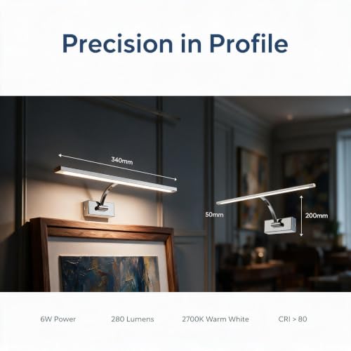 B·LED BARCELONA LED Bilderleuchte 6W Chrom, schwenkbar, 2700K