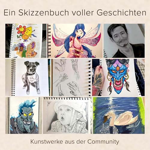 String & Space Skizzenbuch A5, schwarz, 200 g/m², 40 Bögen, Spiralbindung