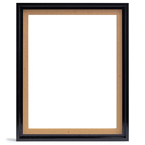 Monframe Schattenfugenrahmen - 50x50 cm - Schwarz Glanz - für Leinwandbilder auf Keilrahmen - Leerrahmen ohne Glas und Rückwand