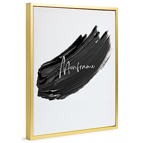 Monframe Schattenfugenrahmen - 80x100 cm - Gold - für Leinwandbilder auf Keilrahmen - Leerrahmen ohne Glas und Rückwand
