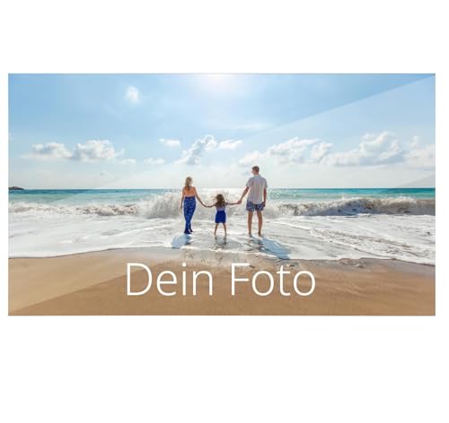 WANDURLAUB - Dein Bild auf Acryl - Basic Edition XXL - 100x60 cm Acrylglas mit eigenem Foto bedrucken - Brillanter Druck auf rahmenlosem Acryl inkl. Wandhalterung