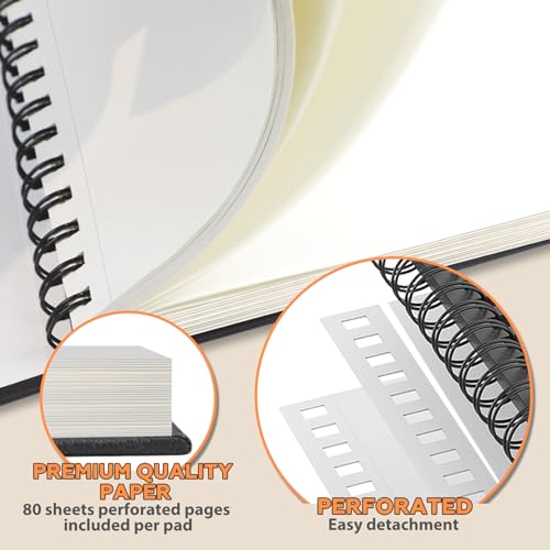joibabe 2er-Set A5 Skizzenbücher mit Spiralbindung, 100 g/m², 160 Blatt