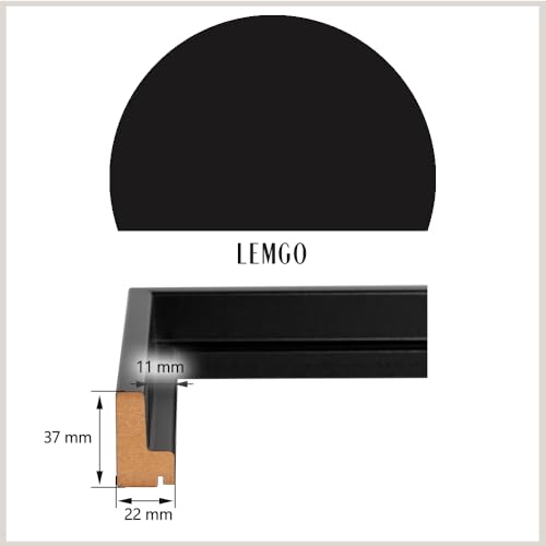 Bildershop-24 Schattenfugenrahmen Lemgo für Keilrahmenbilder und Leinwände 40x40cm Schwarz Matt