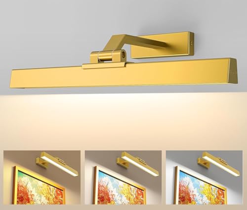 AIBOO Kabellose Bilderleuchte LED Aufladbare Bild Licht mit Fernbedienung batteriebetrieben,40cm Bildbeleuchtung Kabellos 5000mAh Akku Wandleuchte Innen,Bilderlampe Dart Beleuchtung Dimmable Gold AIBOO Kabellose Bilderleuchte LED Aufladbare Bild Licht mit Fernbedienung batteriebetrieben,40cm Bildbeleuchtung Kabellos 5000mAh Akku Wandleuchte Innen,Bilderlampe Dart Beleuchtung Dimmable Gold