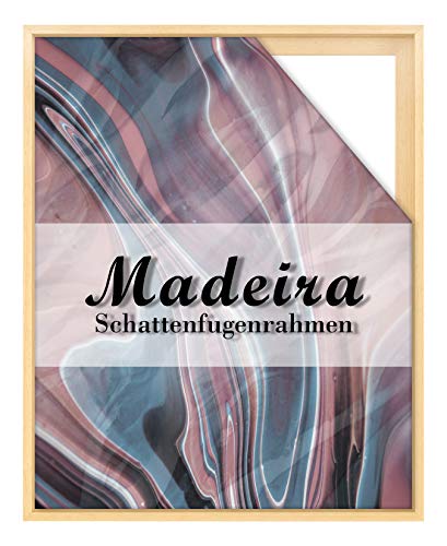 BIRAPA Madeira Schattenfugenrahmen für Leinwand 40x60 cm in Natur Unbehandelt, Holzrahmen, Rahmen für Leinwände, Leerrahmen für Leinwand, Schattenfugenrahmen für Keilrahmen