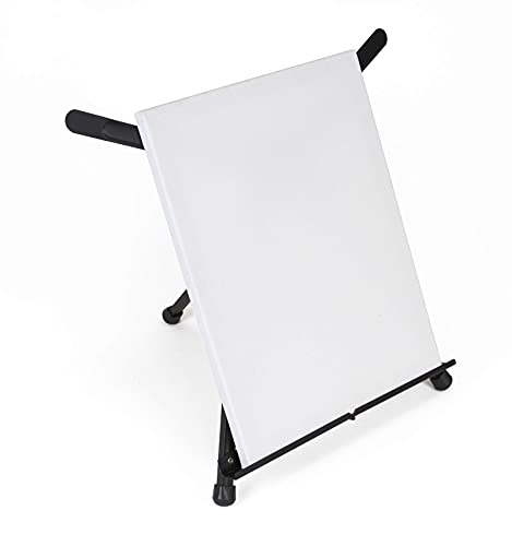 Schwarze Aluminium Tischstaffelei von Paintersisters für Keilrahmen bis 54 cm, klappbar und leicht
