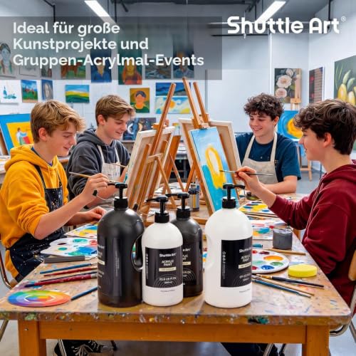 Shuttle Art Acrylfarbe Weiß 2040 ml in Pumpflasche mit Deckel