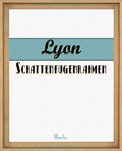 Homedeco-24 Lyon Schattenfugenrahmen 100x100 cm in Buche Dekor ohne Verglasung ideal für Canvas Leinwand Bilder Farbwahl
