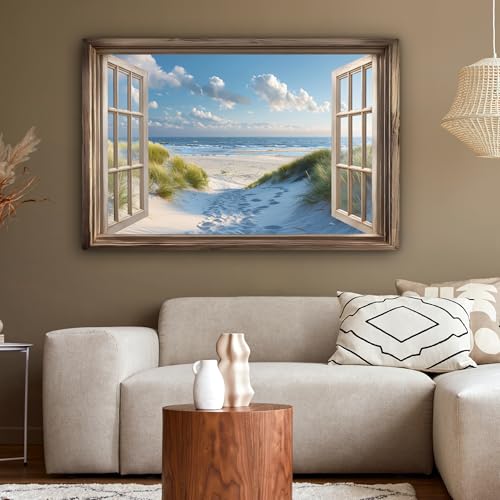 MuchoWow Leinwand 120×80 cm – XXL Wandbild – Strandmotiv – Aesthetic Deko – Querformat – moderne Wanddekoration – hochwertiger Druck – klare Details – satte Farbwiedergabe