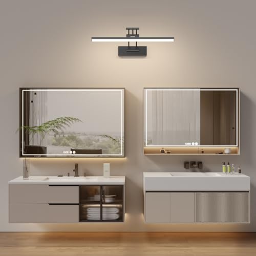 Klighten LED Spiegellampe Bad 40 cm, 12 W, 4000 K, schwarz