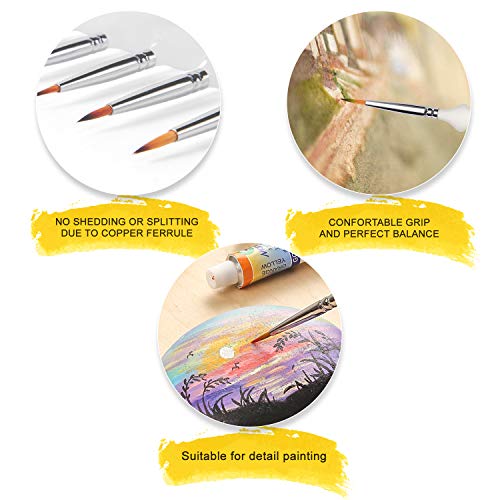 WLOT Detailing Pinsel Pinselset Malen Set Miniatur Professionelle Ideal für Acryl, Aquarell, Miniatur, Modell, Nagel Gesichtsbemalung Malpinsel