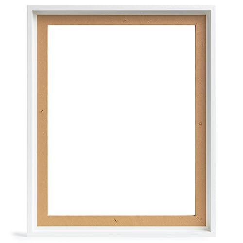 rahmengalerie24 Schattenfugenrahmen 80x100 cm weiß für Leinwand Bilderrahmen Keilrahmen für Leinwände aus Holz MDF