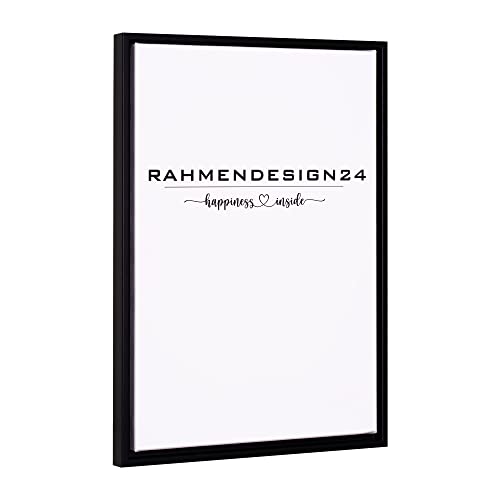Rahmendesign24 Schattenfugenrahmen Oslo für Keilrahmenbilder und Leinwände 60x90 Schwarz (matt) Schattenfuge
