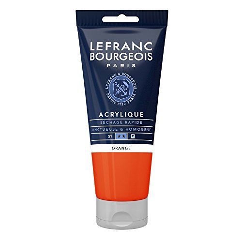 Lefranc Bourgeois 300403 Fine Acrylfarbe - Orange, 80ml Tube, cremige Acrylfarbe auf Wasserbasis, schnell trocknend, lichtecht, wasserfest