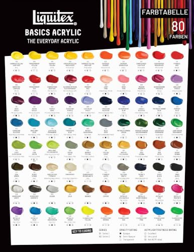 Liquitex Basics Acrylfarbe Gold, 118 ml Tube, lichtbeständig, seidenglänzend