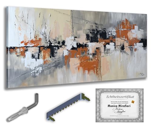 Monica Mirafiori I 100% HANDGEMALT I Gemälde 'Secret' 100x50cm | Acrylbild | Moderne Kunst | Wohnzimmer, Schlafzimmer oder Heimdekoration