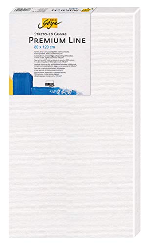 KREUL 5080120 - Solo Goya Stretched Canvas Premium Line, Keilrahmen 80 x 120 cm in Premiumqualität, Leinwand aus Baumwolle 4 fach grundiert, ideal für Öl-, Acryl- und Gouachefarben