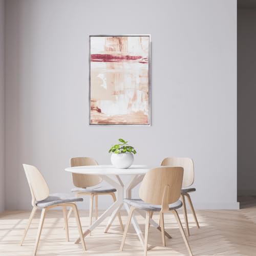 CLAMARO 'SFR35' Schattenfugenrahmen für 100x140 cm Keilrahmen | Silber | MDF-Holz Bilderrahmen für Keilrahmen Leinwände inkl. Aufhänger und Montagematerial
