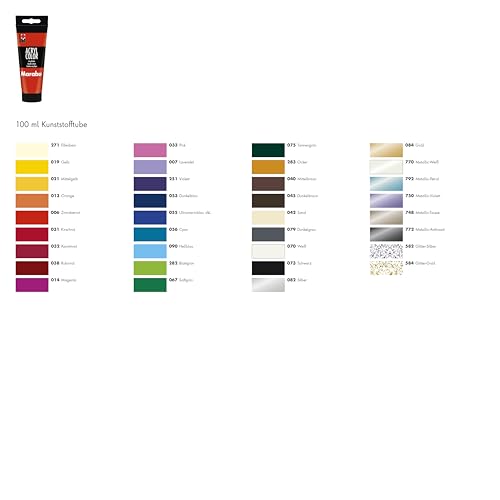 Marabu Acryl Color Glitter Gold 100 ml – cremige Acrylfarbe auf Wasserbasis