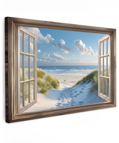 MuchoWow Leinwand 120×80 cm – XXL Wandbild – Strandmotiv – Aesthetic Deko – Querformat – moderne Wanddekoration – hochwertiger Druck – klare Details – satte Farbwiedergabe