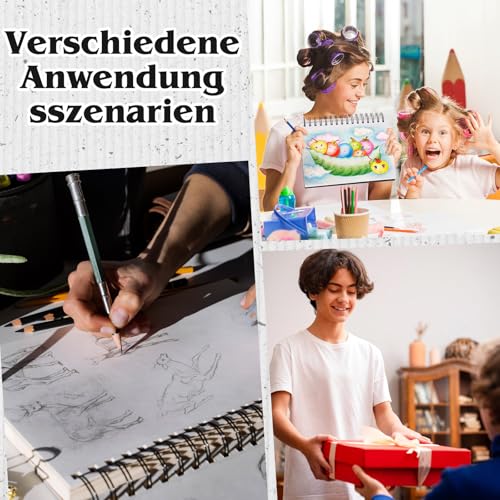 WSICSE Skizzenbuch A5 Weiß, 200 g/m², 120 Seiten, Spiralbindung