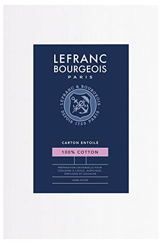 Lefranc Bourgeois 806649 Malkarton - 30x40cm, 100% Baumwolle, doppelte weiße universal Grundierung für Acrylfarben & Ölfarben, Malpappe für Profis & Hobbymaler