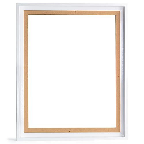 Monframe Schattenfugenrahmen - 80x100 cm - Weiß Glanz - für Leinwandbilder auf Keilrahmen - Leerrahmen ohne Glas und Rückwand