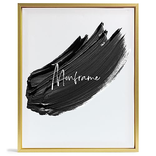 Monframe Schattenfugenrahmen - 80x100 cm - Gold - für Leinwandbilder auf Keilrahmen - Leerrahmen ohne Glas und Rückwand