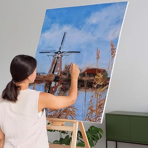 Elan Keilrahmen Leinwand 90x120 3er Set, 100% Baumwolle Leinwand zum Bemalen Groß, Leinwände für Acrylfarben 280GSM, Leinwände Groß, Keilrahmen 90x120