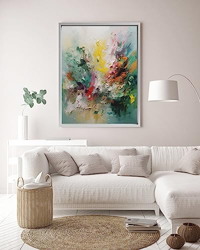 NB Akzent Schattenfugenrahmen XXL 80x100 cm - Silber – Leerrahmen mit Tiefeneffekt aus MDF Holz in zerlegter Form – für Leinwandbilder auf Keilrahmen