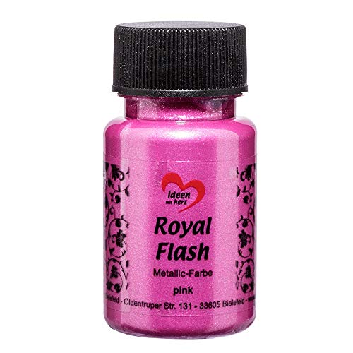 Ideen mit Herz Royal Flash, Acryl-Farbe, metallic, mit feinsten Glitzerpartikeln, 50 ml (pink)