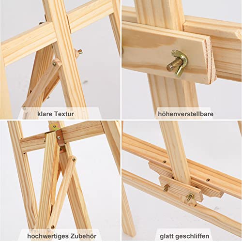 uyoyous Staffelei Holz 150cm Künstlerstaffelei A-Rahmen-Staffelei Atelierstaffelei höhenverstellbar Standstaffelei Leinwand Ständer Holzstaffelei für Malerei Skizze Hochzeit Ausstellung