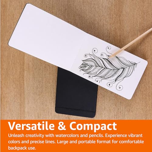 Amazon Basics Kunst-Skizzenbuch mit Hardcover, 72 Blatt, 21 x 13 cm, mehrfarbig