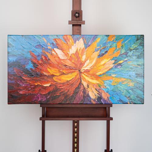 Handgemaltes Panorama Acrylbild 100x50cm Wandbild ohne Rahmen für Wohnzimmer, Schlafzimmer und Büro Motiv: Balance im Chaos