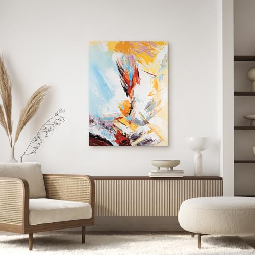 AUREDAS handgemaltes Acryl-Gemälde auf Leinwand, Verborgene Dimensionen, 90x120 cm ohne Rahmen für Wohn- und Büroräume, ein hochformatiges Wandbild