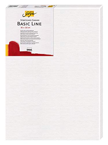 KREUL 680120 - Solo Goya Stretched Canvas Basic Line, Keilrahmen ca. 80 x 120 cm, mit Leinwand aus Baumwolle 4 fach grundiert, ideal für Öl, Acryl-und Gouachefarben