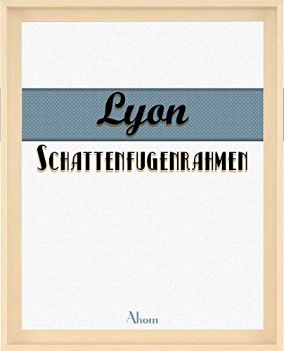Homedeco-24 Lyon Schattenfugenrahmen 100x140 cm in Ahorn Dekor ohne Verglasung ideal für Canvas Leinwand Bilder Farbwahl