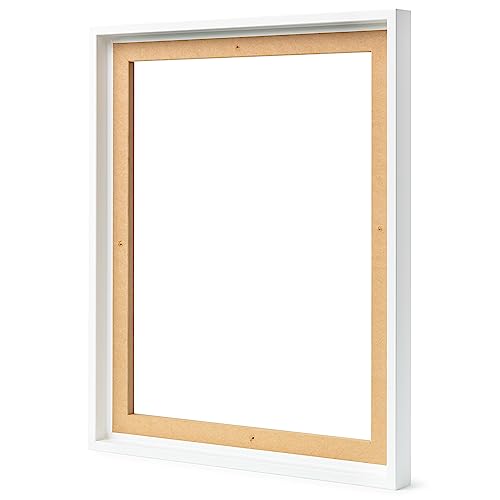 Stallmann Design Schattenfugenrahmen für Keilrahmen | 100x150 cm | weiß | MDF Rahmen für Leinwände mit Tiefeneffekt | mit Montagezubehör | Rahmen ohne Glas und Rückwand