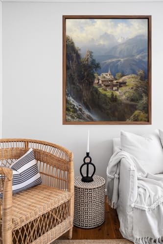 rahmengalerie24 Schattenfugenrahmen 80x100 cm nussbaum für Leinwand Bilderrahmen Keilrahmen für Leinwände aus Holz MDF