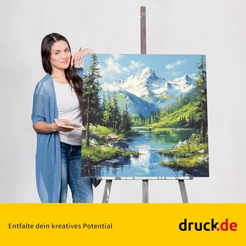 Keilrahmen Set aus 1 Stück in 80x120 cm, weiße Künstlerleinwand aus Polyester, zum Bemalen, fertig bespannt, geeignet für Acrylfarben oder Textilfarben, DIY Projektbedarf für Maler und Künstler