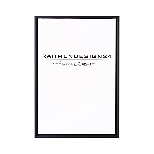 Rahmendesign24 Schattenfugenrahmen Oslo für Keilrahmenbilder und Leinwände 60x90 Schwarz (matt) Schattenfuge