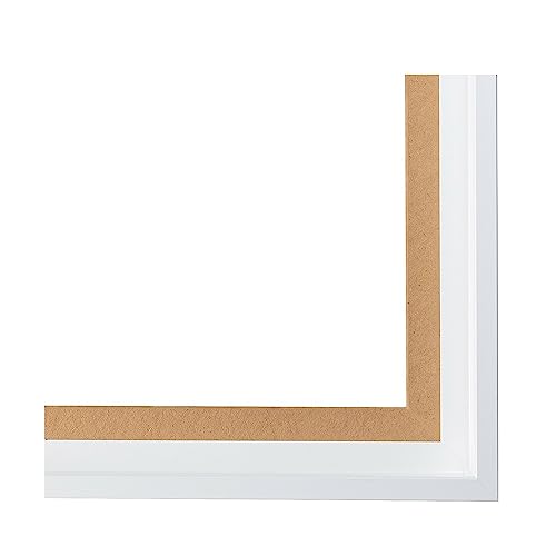 Monframe Schattenfugenrahmen - 80x100 cm - Weiß Glanz - für Leinwandbilder auf Keilrahmen - Leerrahmen ohne Glas und Rückwand