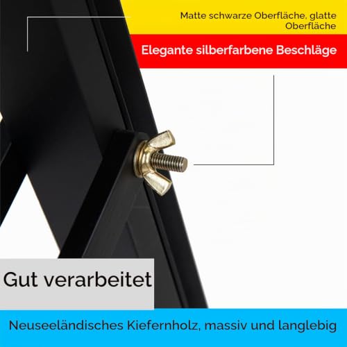 MEEDEN große Staffelei aus Holz, schwarz, verstellbar von 145 bis 193 cm