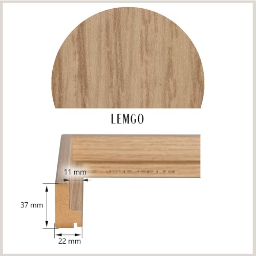 Bildershop-24 Schattenfugenrahmen mit Schattenfuge Lemgo Rahmen für Keilrahmenbilder und Leinwände 80 X 120cm Eiche Natur Dekor