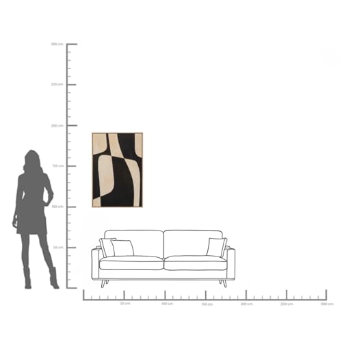 Kare Design Leinwandbild Classic Shape Blacky, Schwarz/Weiß, Wandbild, vertikale Wandmontage, Wohnzimmer, Wanddekoration, Bild, Abstrakt, Modern, Wohnzimmer, Schlafzimmer, Flur, 93x63 cm (L/B)