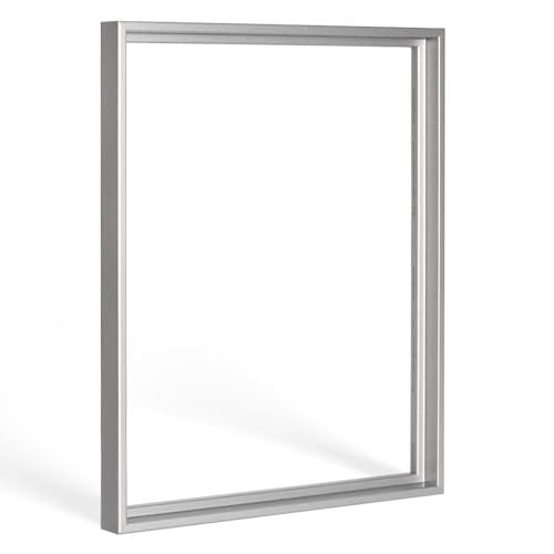 Bildershop-24 Schattenfugenrahmen Lemgo für Keilrahmenbilder und Leinwände 80x80cm Silber Alu geschliffen Dekor